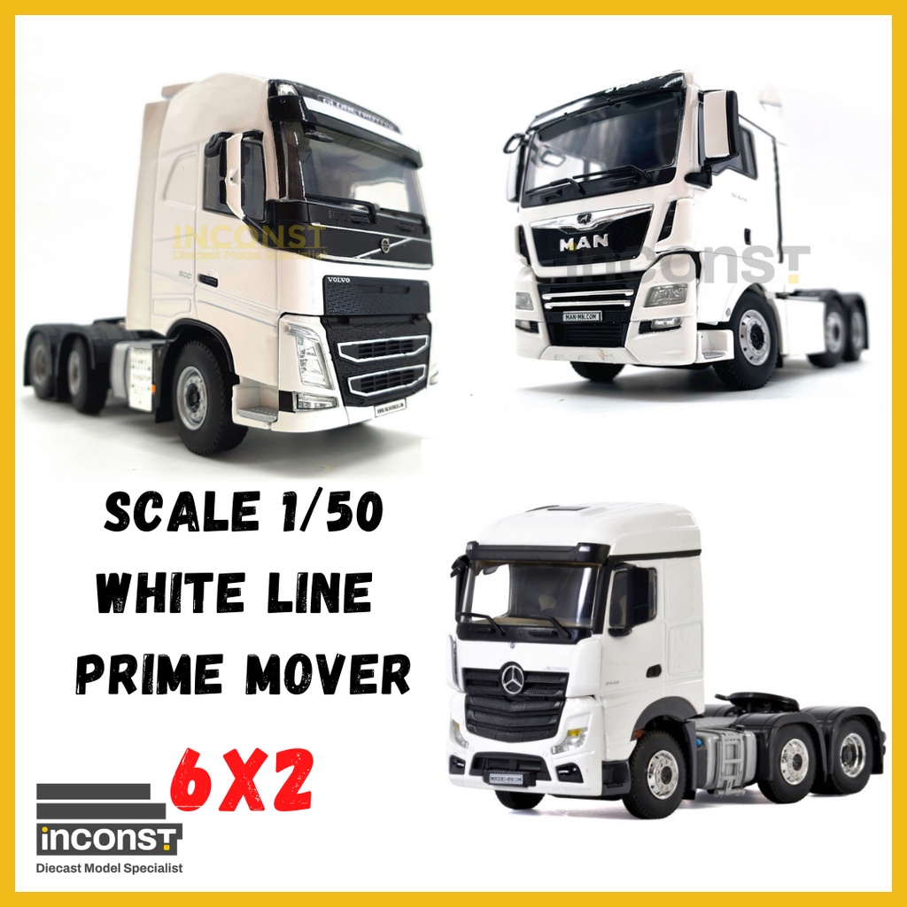 WSI White Line Prime Mover 6x2 Volvo MAN Mercedes Scale 1/50 WSI White Line Prime Mover 6x2 Volvo MAN Mercedes Scale 1/50