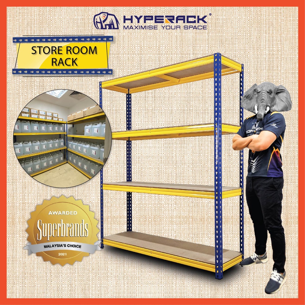 HYPERACK ™️ Store Room Rack Boltless Rack Shelf Rack Storage Rack Rak