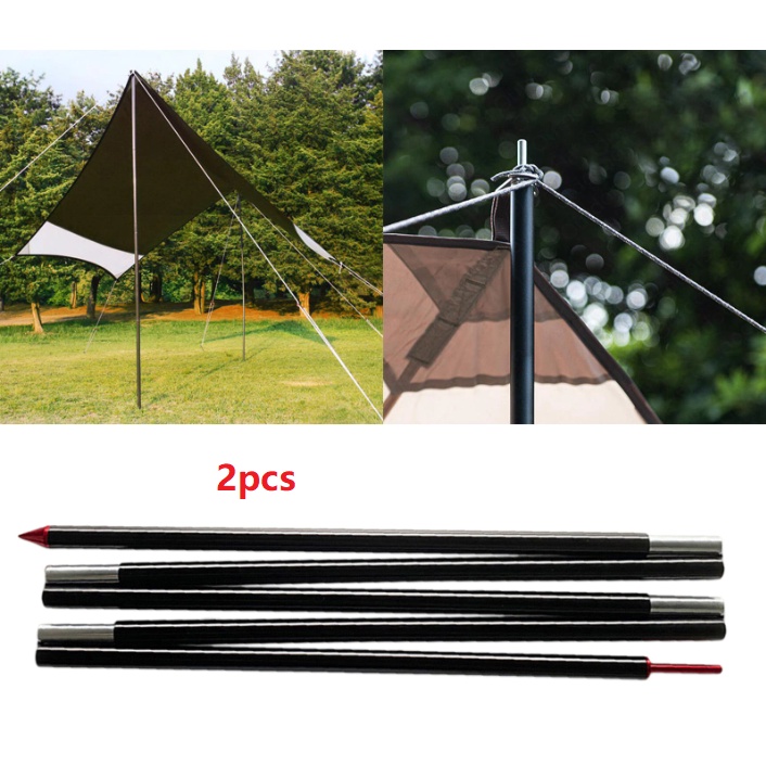 Universal Tarp Support Poles 200cm Canopy Awning Tent Rod 4Section