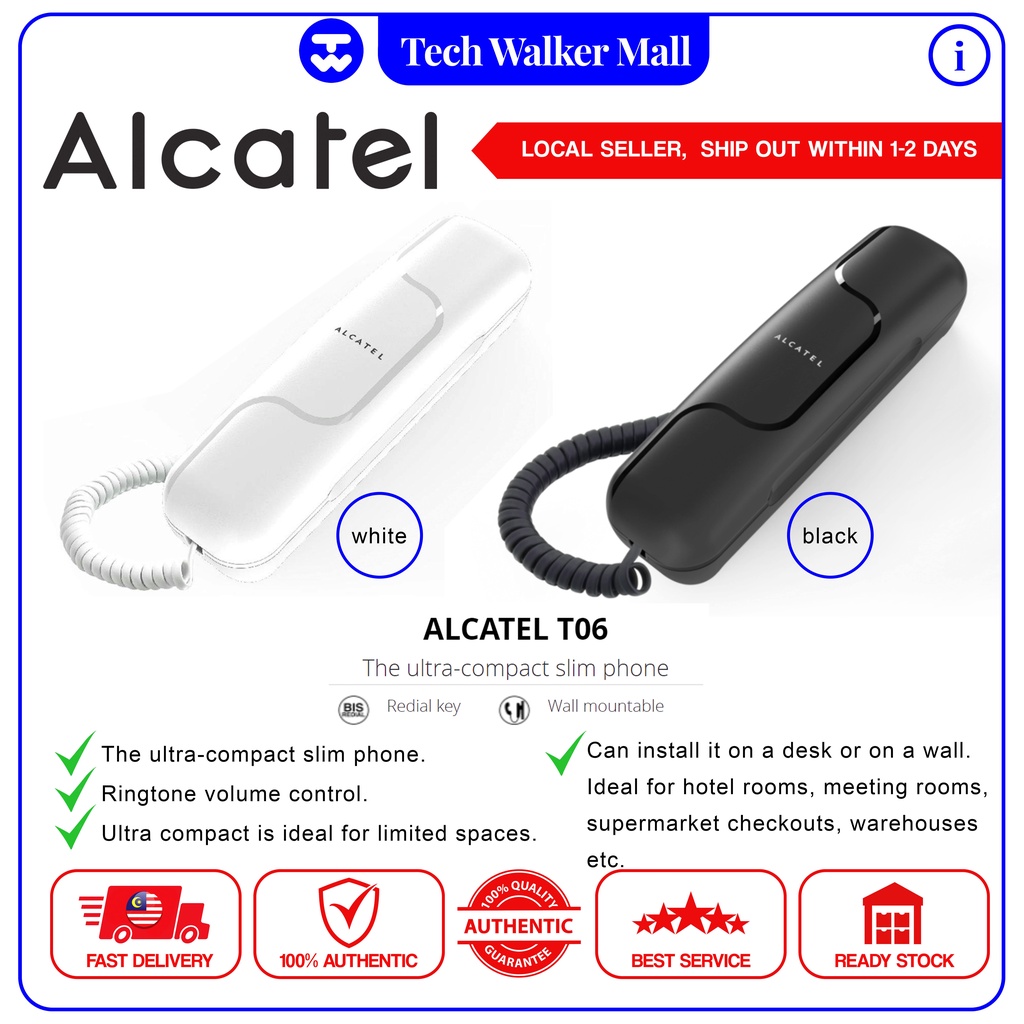 Alcatel T06 Lambo Rabbit A Ultra-Compact Slim Line Phone Condo Kitchen  Telefon Rumah [TechWalker Mall] READY STOCK | Shopee Malaysia