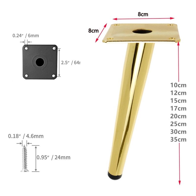4pcs Furniture Legs Modern 10cm Table Triangle With Sofa Metal - View #5