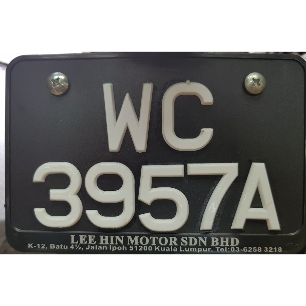 KL PLATE Motorcycle Normal Rear Number Plate TEBAL NUMBER PLATE