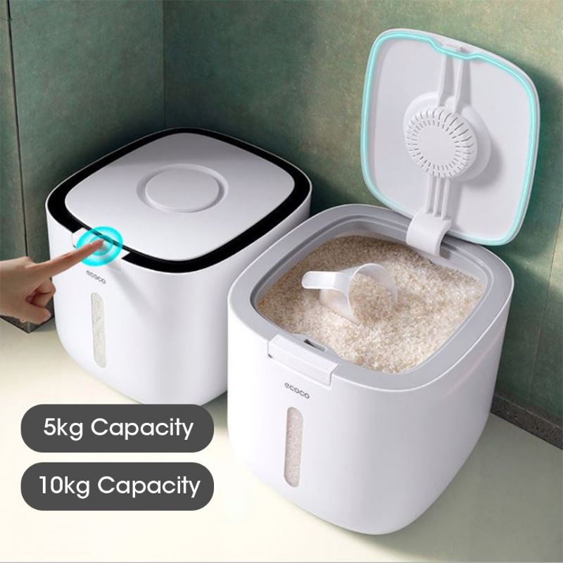 ECOCO Rice Storage Container Rice Box Insect Moisture Proof Sealed ...