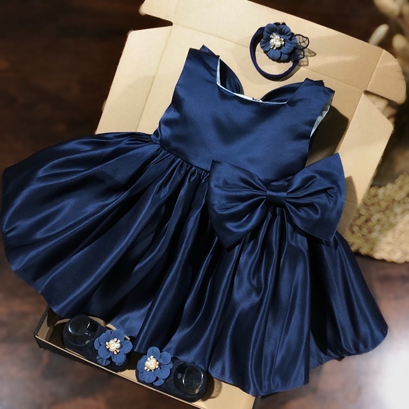 Dark blue baby girl clearance dress