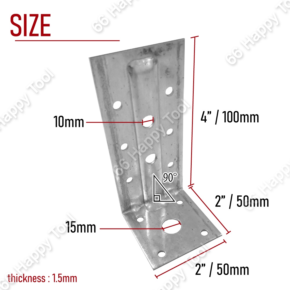 (1pc) 5cm x 10cm L Bracket Besi Bumbung Atap Galvanized Roofing L Trust ...