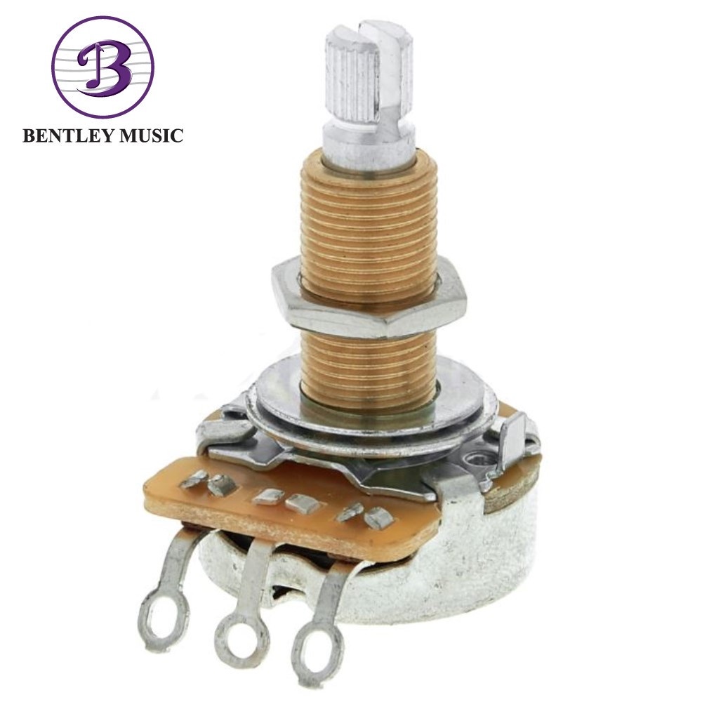 Produktbild von Allparts CTS Potentiometer EP-0886-000 – 500 KΩ, Logarithmisch, Glatte Achse 1/4 Zoll, Für Gitarren Und Audiogeräte