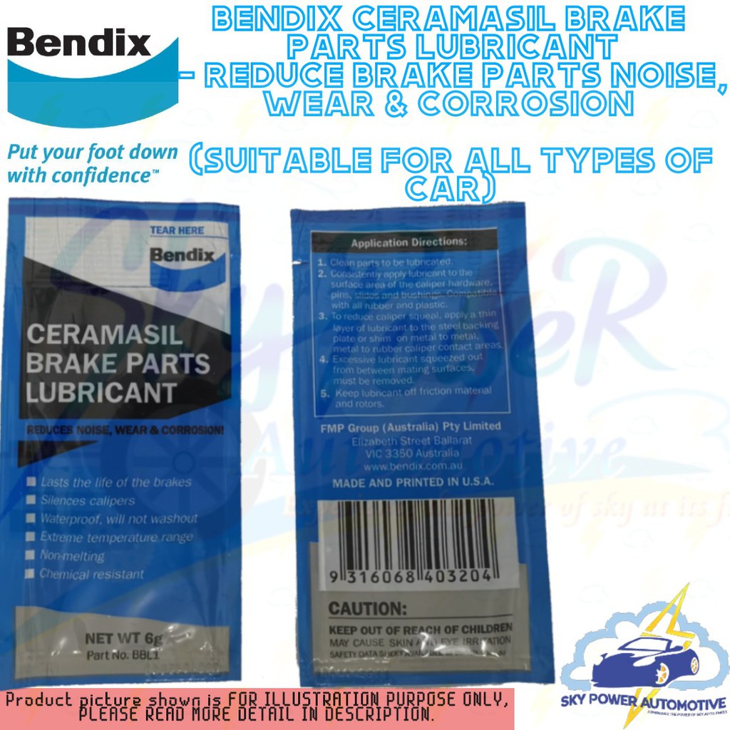 BENDIX CERAMASIL BRAKE PARTS LUBRICANT / GREASE (6G) (FOR BRAKE PADS