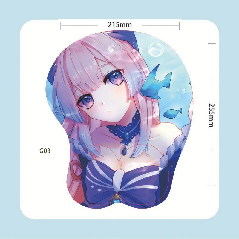 Genshin Impact Mouse Pad 3d Silicone Big Soft Oppai Mouse Pad Raiden Shogun Yae Genshin Impact 8262