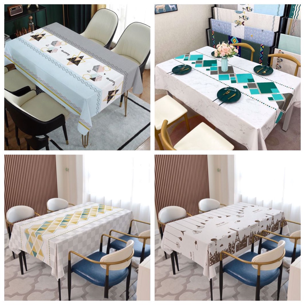 Table Cloth Waterproof & Oilproof Table Cloth Cover Antiscald Wipe Kitchen Dining Shopee Malaysia