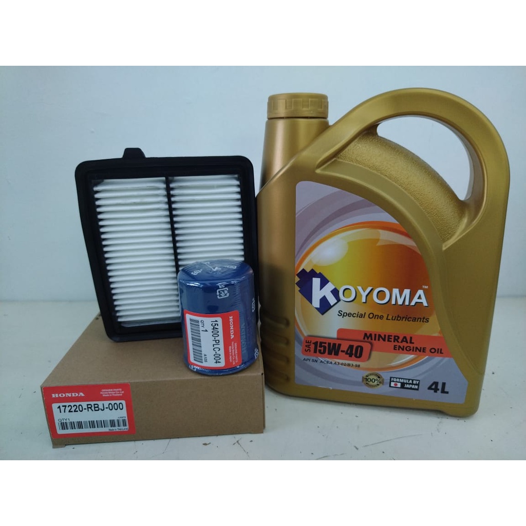HONDA INSIGHT,JAZZ HYBRID AIR FILTER + OIL FILTER + KOYOMA 15W40