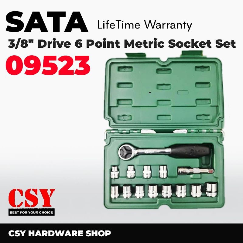 SATA 09523 3/8″ Drive 6 Point Metric Socket Set | Shopee Malaysia
