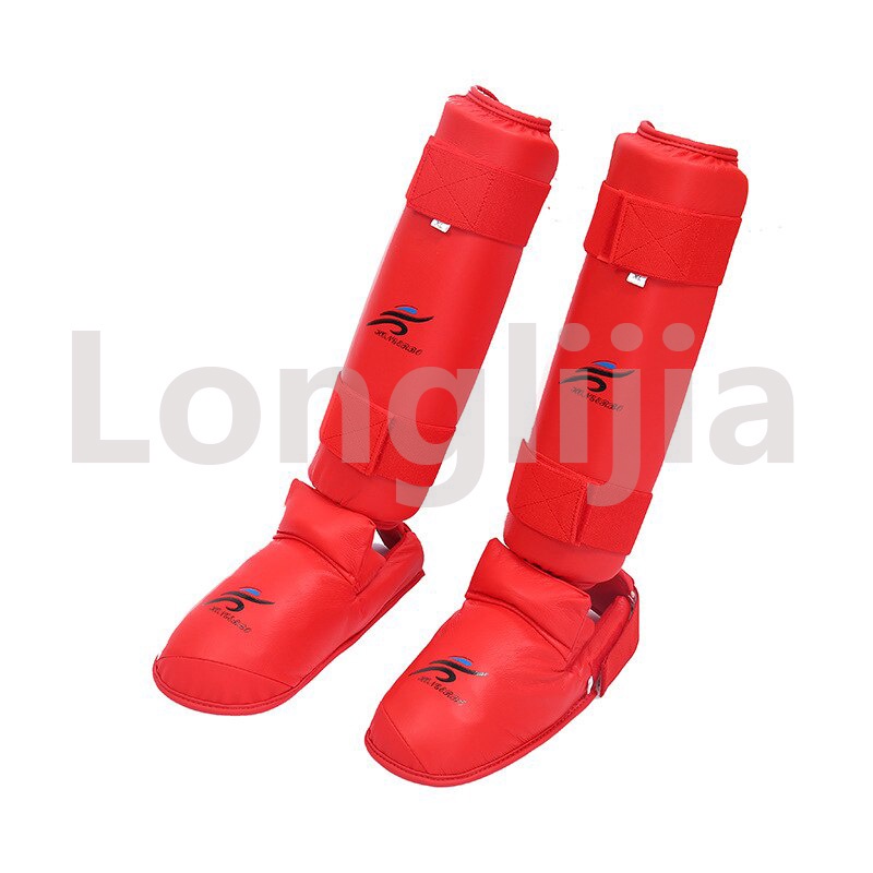 Shin Guards Red Blue Karate Shin Guards Boxing Sanda Shin Protector