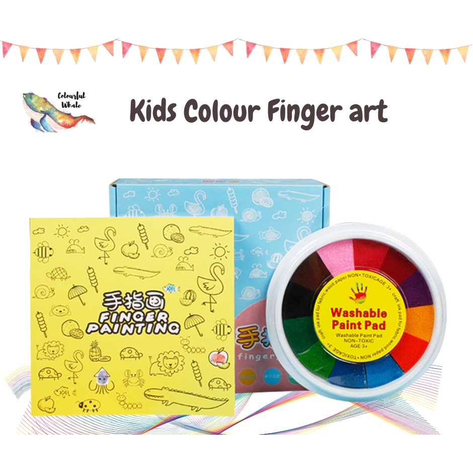 Finger Painting Ink Pad Stamp DIY Kids Finger Montessori Drawing (25 Color)