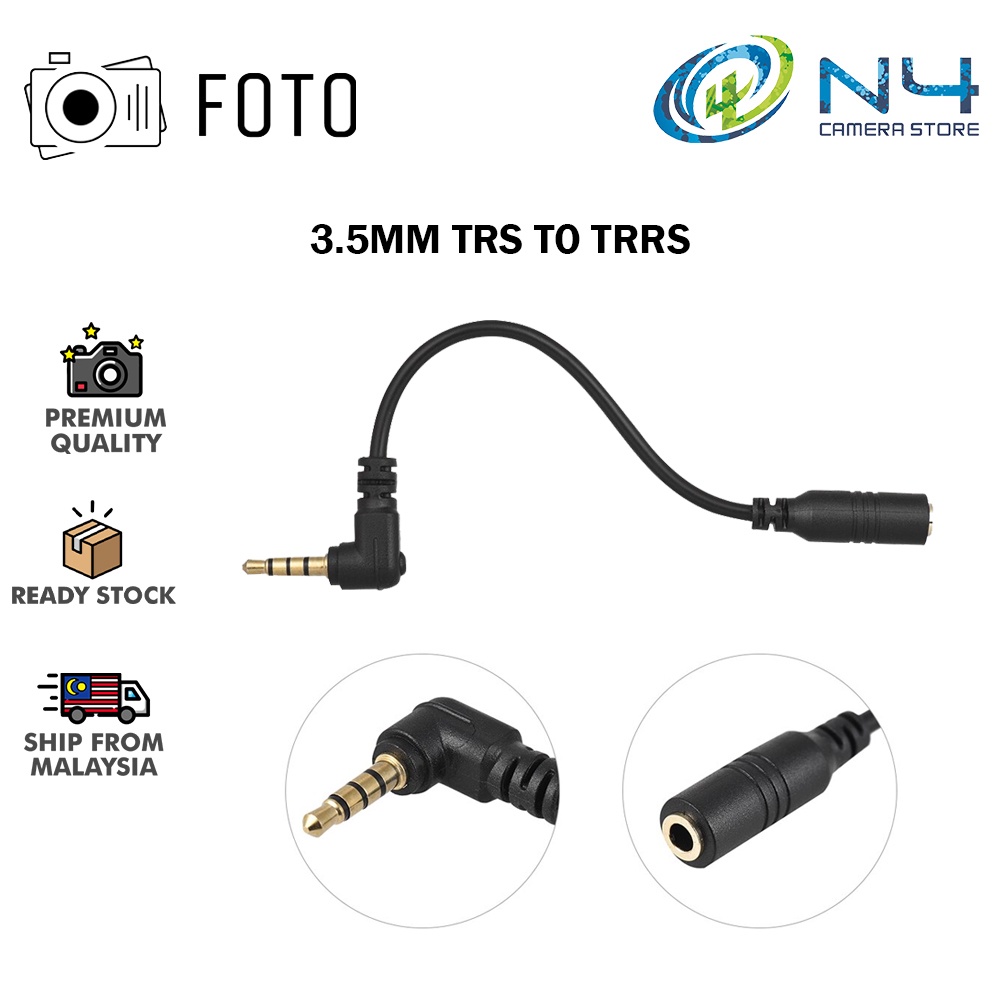 3.5mm TRRS Stereo Audio & Microphone Cable Male to Male