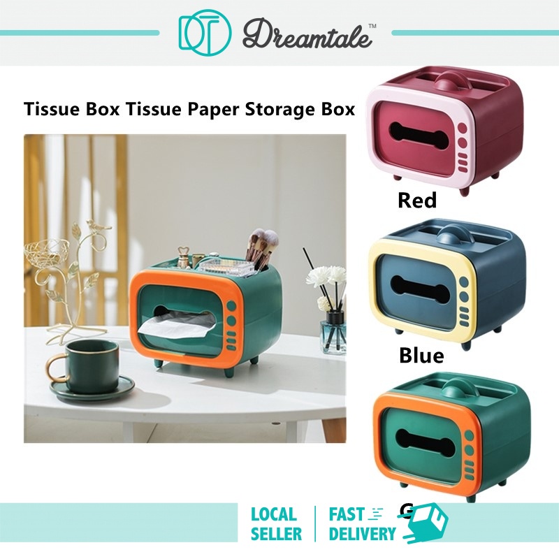 TV Tissue Box Tissue Paper Storage Box Multipurpose Storage Holder