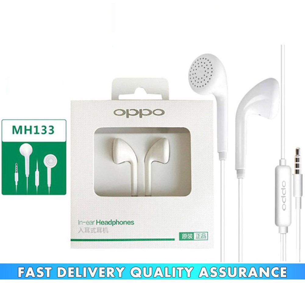 Original OPPO MH133 MH 133 R9 3.5mm Jack earphone In ear Stereo Sound Handsfree Shopee Malaysia
