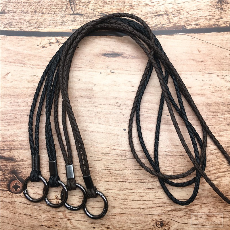 High Quality Leather Rope PU Braided Straps For Keys Lanyard Mobile  Keychains Neck Straps Anti-theft Mobile Phone Chain Lanyards