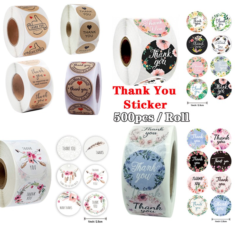 500pcs Thank You Sticker Seal Label Sticker Terima Kasih | Shopee Malaysia
