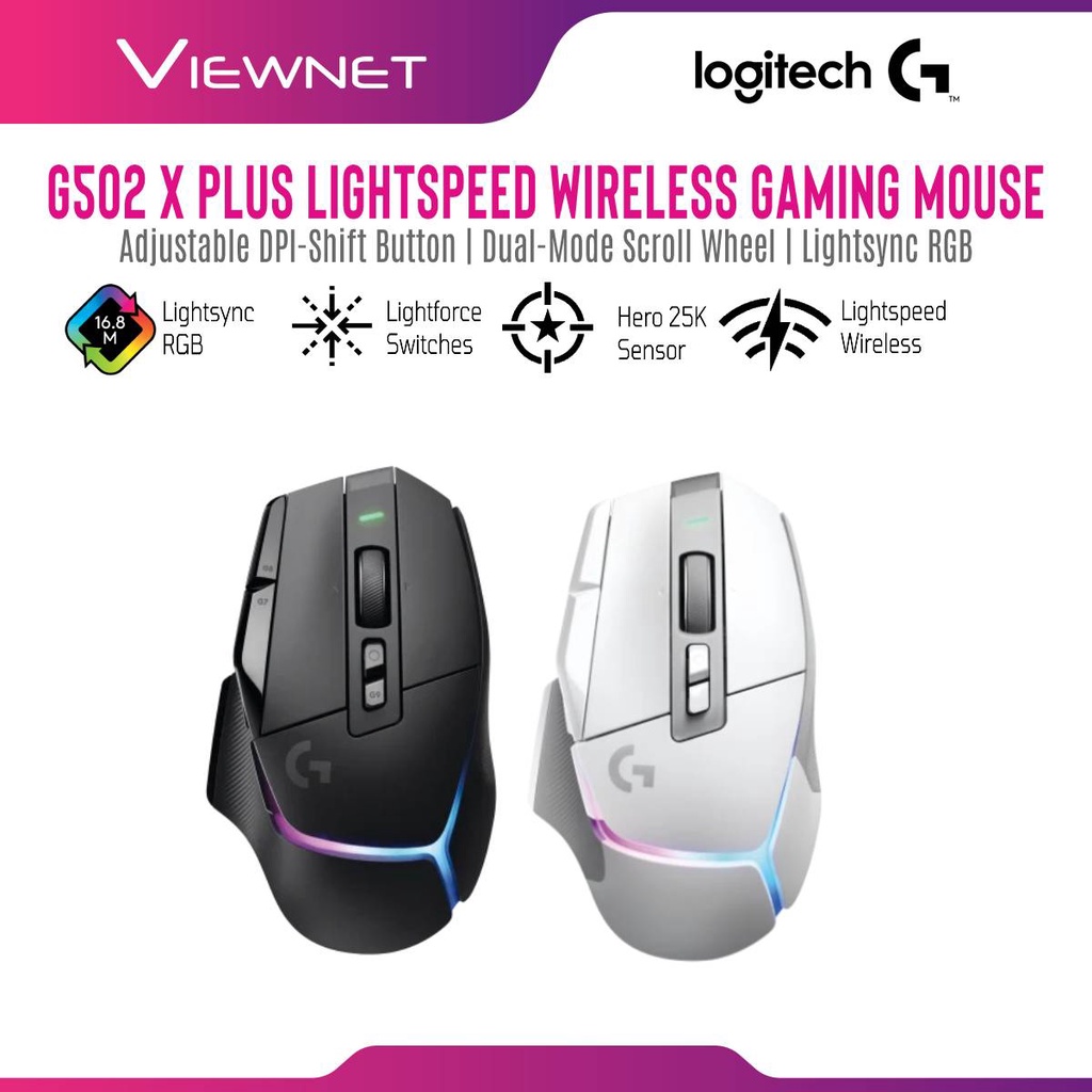 Logitech G502 X Wired / G502 X Plus Wireless Gaming Mouse With