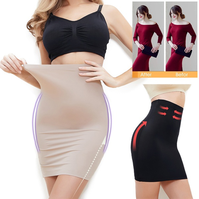 Women Half Slips for Under Dresses High Waist Underskirt Seamless Skirt  Tummy Control Body Shaper Butt Lifter Slimming Underwear