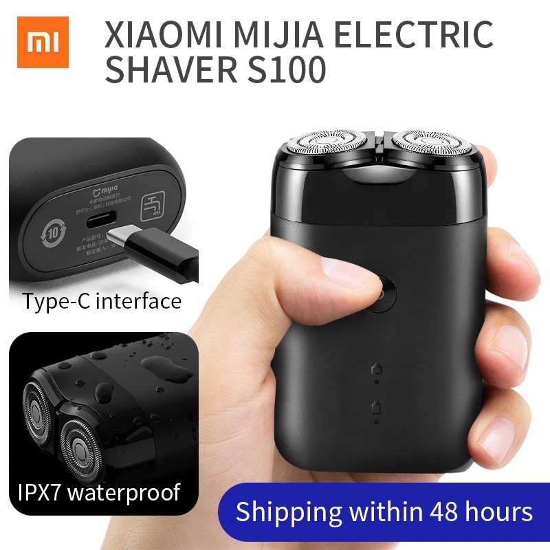 Xiaomi Mijia Shaver S100 USB Rechargeable IPX7 Grade Waterproof Rotary ...