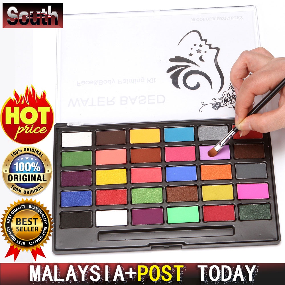 ★Ready Stock★ Face paint 30 Colors Non-toxic 人体彩绘 Water Based Paint ...