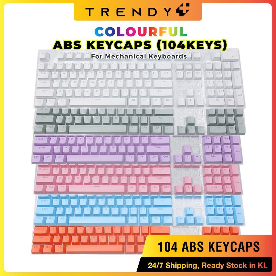 104 Key Colorful Mechanical Keyboard Double shot ABS Keycap DIY keycaps ...