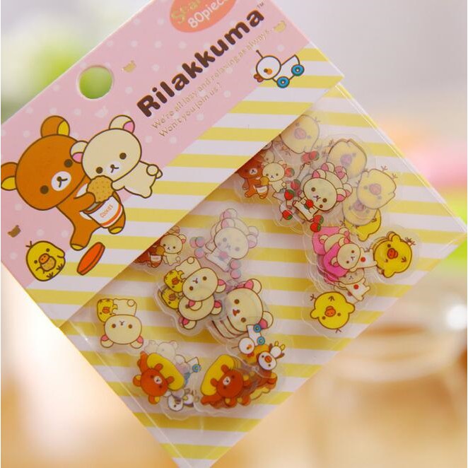 80 Pcs! Rilakkuma PVC Sticker (Rilakkuma) | Shopee Malaysia