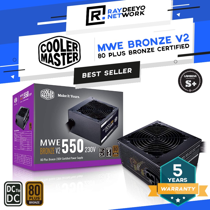 Cooler Master MWE BRONZE V2 550W / 650W / 750W PSU Power Supply Unit ...