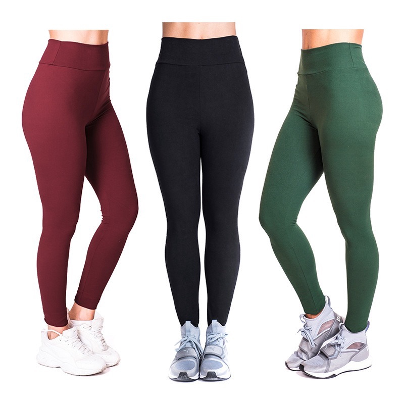 Casual Plus Size Fitness Cropped Tight Solid Color High Waist
