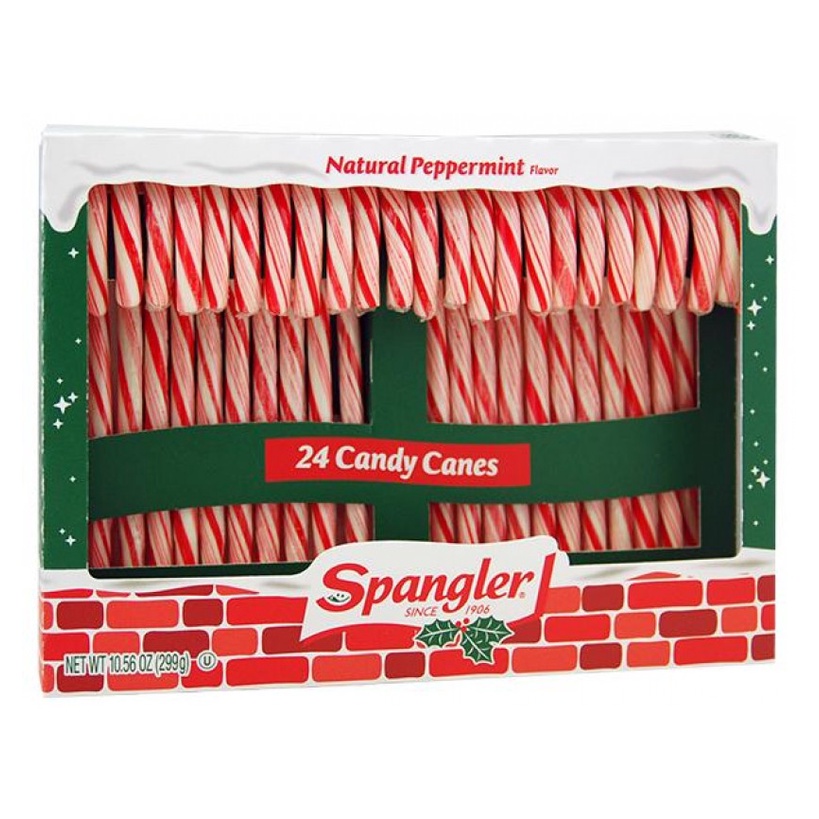 Spangler/Christmas Candy Canes Box - Natural Peppermint/Cherry Flavor ...