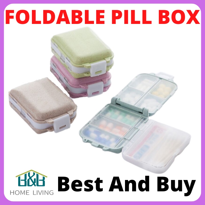 3 Layers Foldable Small Pill Box Portable Daily Storage Large Capacity ...