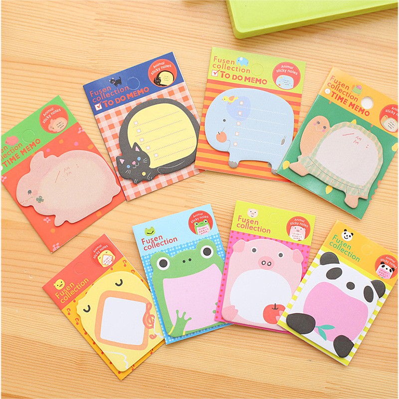 Cute Creative Cartoon Sticky Notes Animal Sticker Mini Memo Note Korean ...