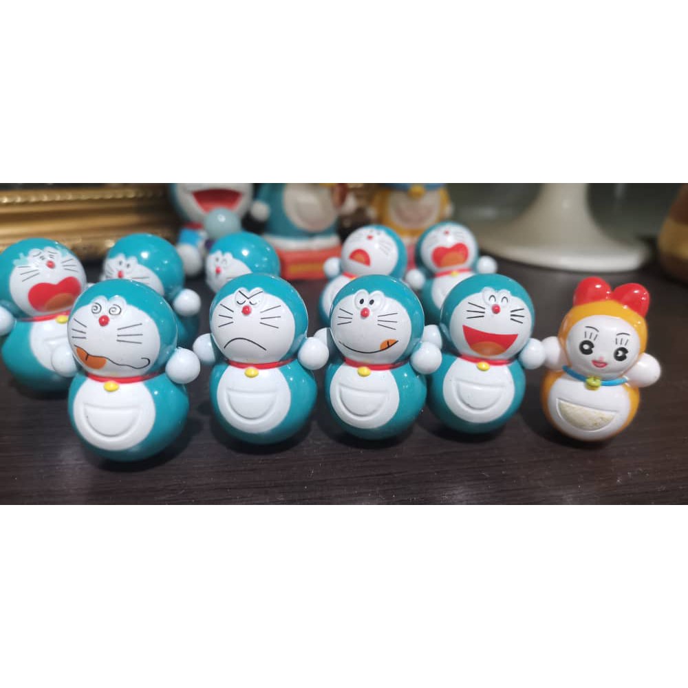 Doraemon Roly-poly 10 mini figures tumbler toys very rare | Shopee