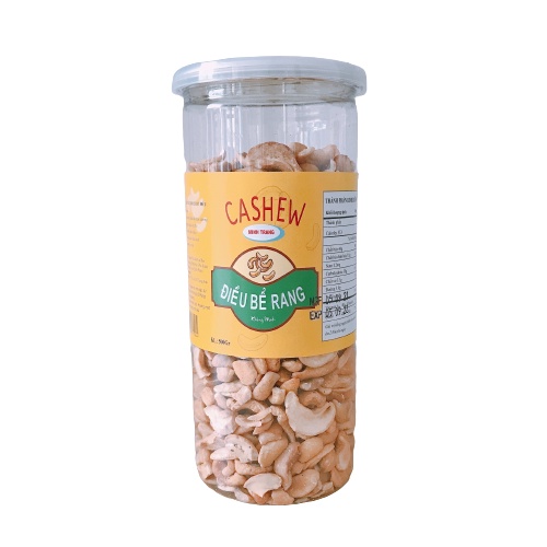 Bestnut cashew nuts broken, unsalted, peeled into a jar of 500g