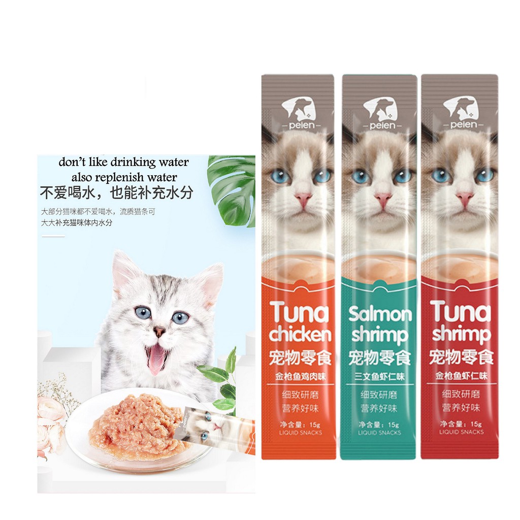 Cat Snacks 15g Cat Treats Makanan kucing Cat wet food Creamy Cat Treat Cat Stick Cat Food Pet Snack