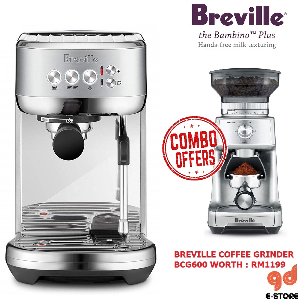 [Ready Stock] Breville BES500 Bambino Plus Espresso Machine Brushed