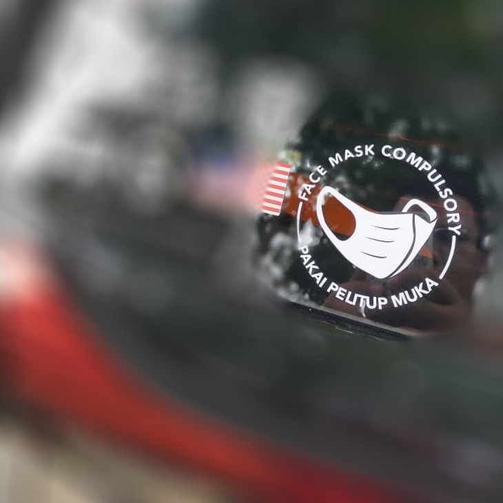 Sticker Face Mask Compulsory Cut Out Ehailing / Shop / Taxi / Bus ...