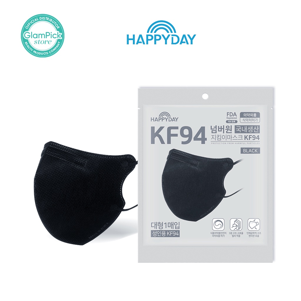 Happyday 2D KF94 Number One Guard Mask Black Shopee Malaysia