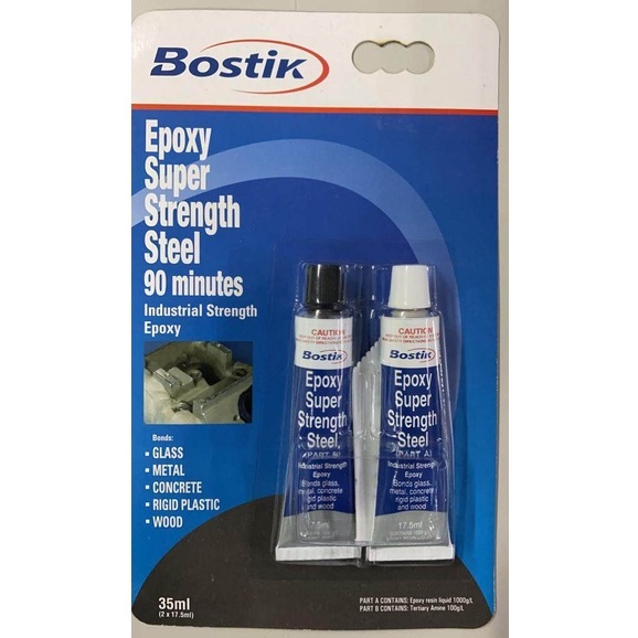 🇺🇸 BOSTIK Epoxy Super Strength Steel 90 Minutes Industrial Strength ...