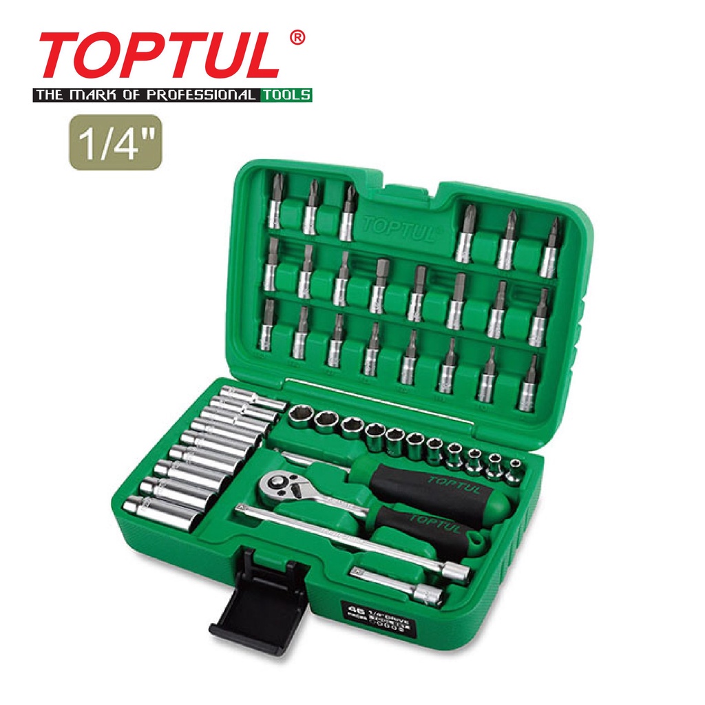 TOPTUL 46PCS Professional Grade 1/4