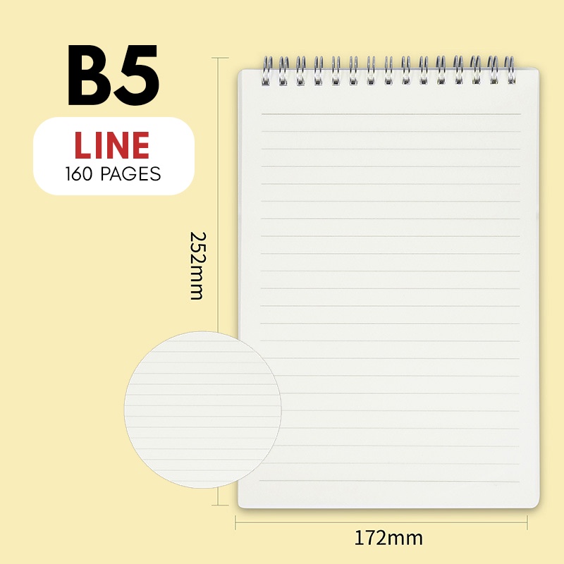 WHITESPACE 160pgs A5 B5 A4 Transparent Flip Up Sketchbook Notebook ...