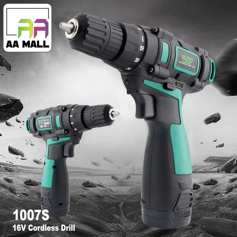 Professional 16V LED Cordless Drill Driver Electric Power Tools