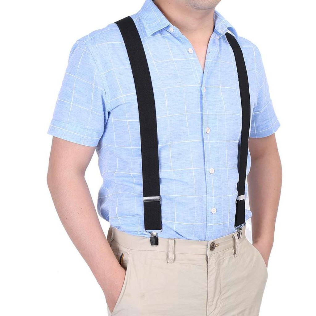 Klip Seluar Elastic Suspender Shirt Strap Strapper Belt Men X Shape Y Shape 3.5 Shirt Strapper Clip Shopee Malaysia