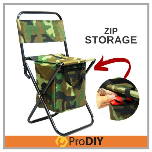 Foldable Camouflage Fishing Chair With Storage Bag Outdoor