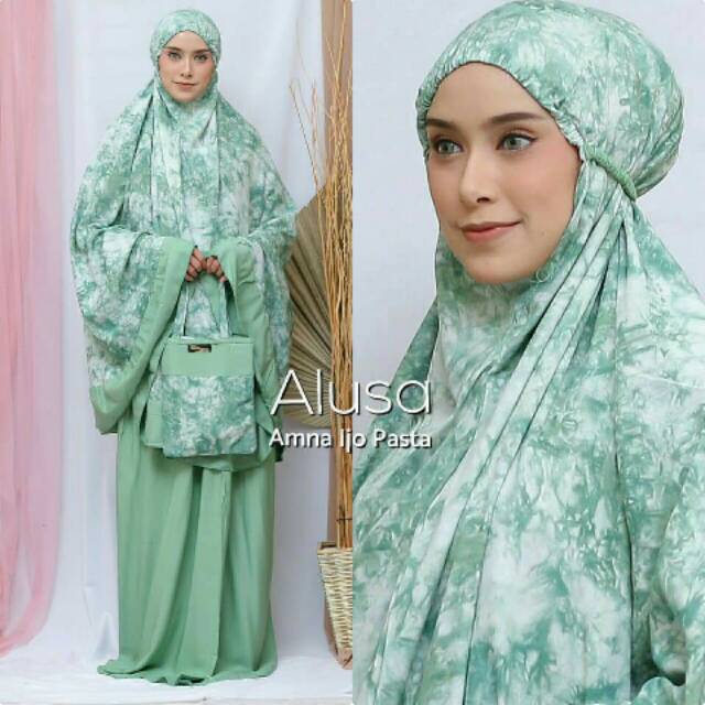 Mukena Bali Tie Dye Amna Handmade Original Alusa Jumbo Size Telekung