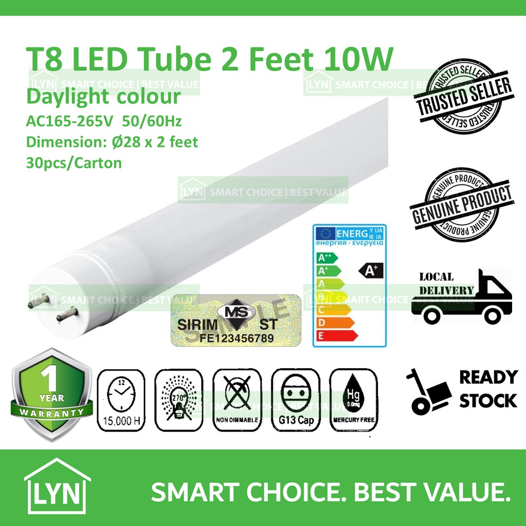 T8 LED Tube 2 Feet 10W | Shopee Malaysia