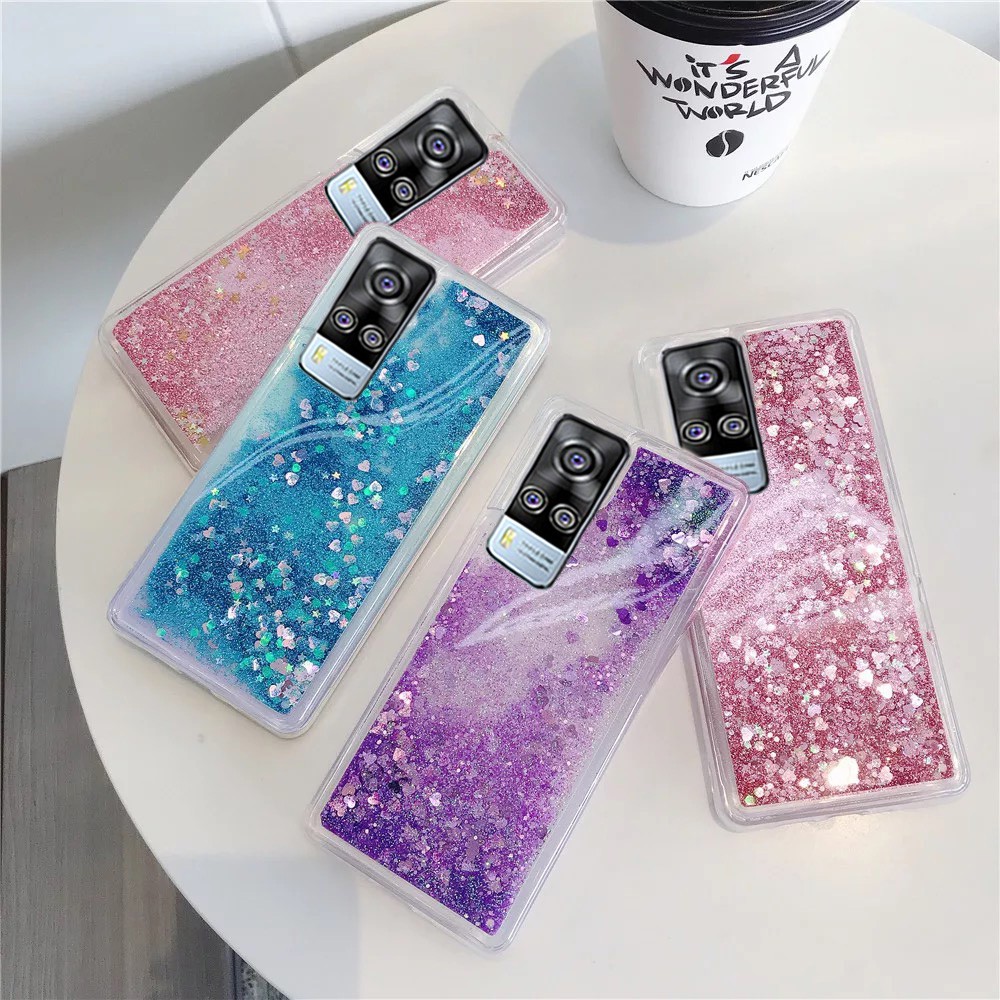 Vivo Y51 2020 Y31 2021 Y20 Y12S Y20i Y70S V19 Glitter Liquid Bling
