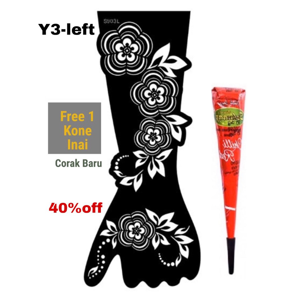 Sticker Vinyl Corak Inai Henna Design Baru Inai Stencils | Shopee Malaysia