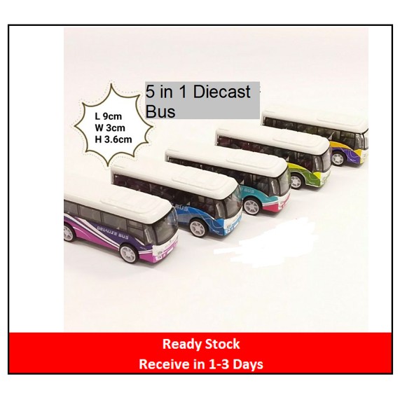 🌟Ready Stock🌟Luxury Tour Bus Public Transport Pull Back Diecast Toys ...